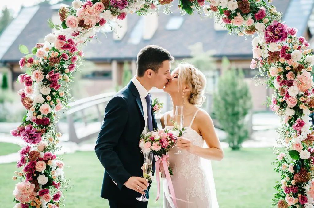 Wedding floral arch